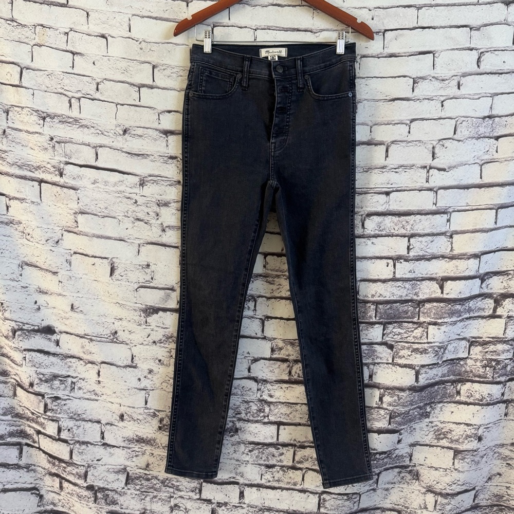 Madewell 10" High-Rise Skinny Jeans in Robert Wash Button-Front Edition Size 27 - Picture 2 of 7